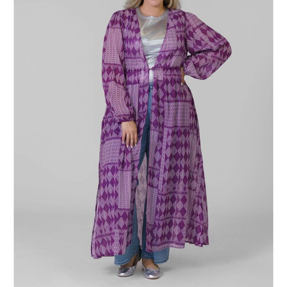 NEW EVERYDAY RITUAL trish long duster - plus in grape magadascar